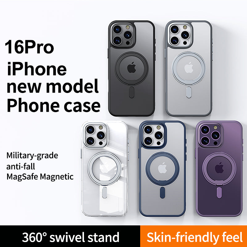 Suitable for Apple 16pro phone case 2024 new non collision case 15pro phone protective case 14promax advanced magnetic suction ip13 bracket case 16promax all inclusive anti fall protective case